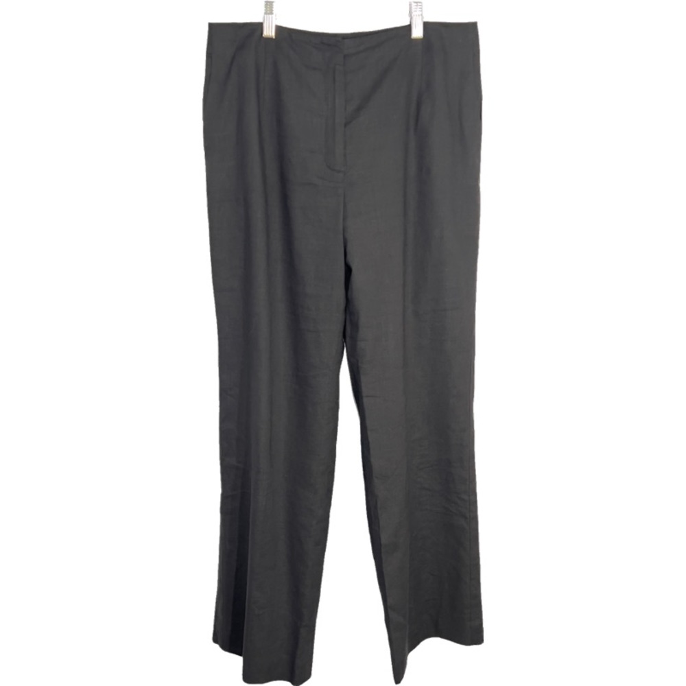 Talbots Petites Black Italian Stretch Linen Blend High Waisted Dress Pants 10 P